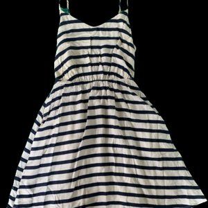 Lauren Conrad Navy/White Striped Dress